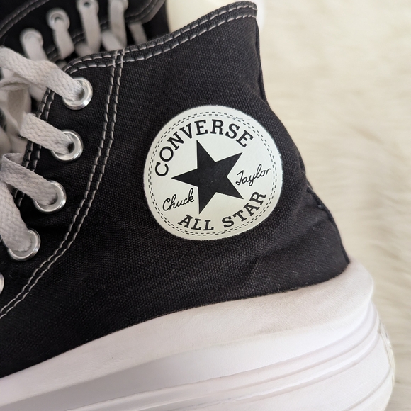 Converse All Star Women's Black High-Top Platform Sneakers Size 7 - Picture 3 of 9